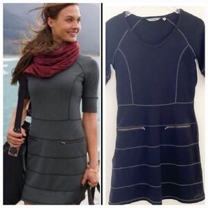 Athleta Strata Zipper Athleisure Dress Black XS